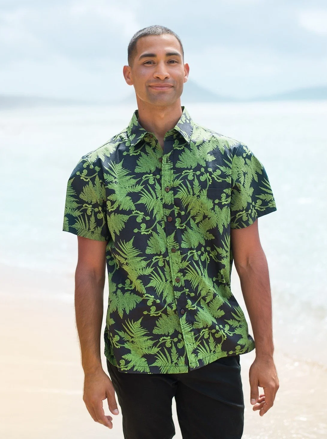 Green Hāpu'u Tree Fern Aloha Shirt — David Shepard